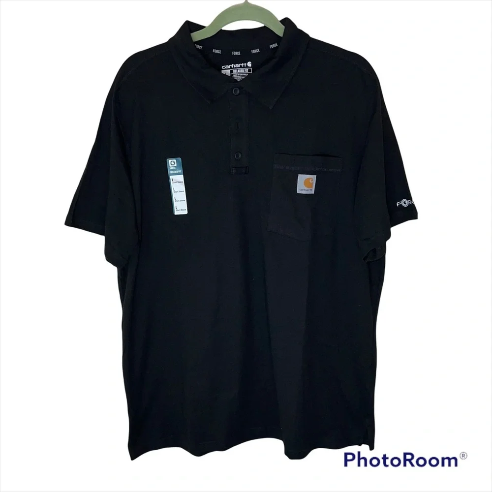 Carhartt Relaxed Fit Black Polo Shirt. Size L - Picture 1 of 8